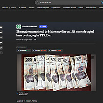 El mercado transaccional de Mxico moviliza un 19% menos de capital hasta octubre, segn TTR Data